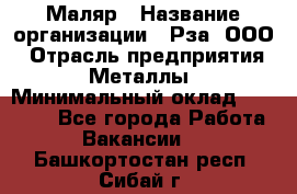 Маляр › Название организации ­ Рза, ООО › Отрасль предприятия ­ Металлы › Минимальный оклад ­ 40 000 - Все города Работа » Вакансии   . Башкортостан респ.,Сибай г.